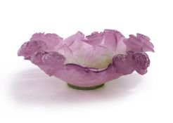 A DAUM PATE DE VERRE ROSE BOWL