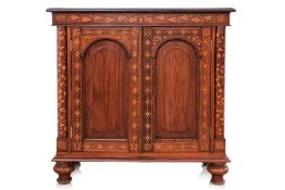 ANGLO INDIAN MARQUETRY INLAID ROSEWOOD SIDE CABINET