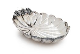 A FLUTED SILVER SERVING DISH