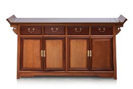 A CHINESE STYLE HARDWOOD SIDEBOARD