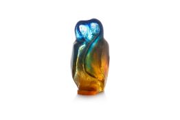 A DAUM PATE DE VERRE GLASS OWL