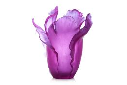 A LARGE DAUM PATE DE VERRE TULIP VASE