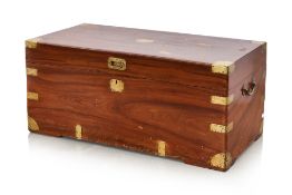 AN ANGLO INDIAN BRASS BOUND CAMPHOR CHEST