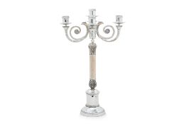 A CHRISTOFLE 'MALMAISON' SILVER PLATED FIVE LIGHT CANDELABRUM