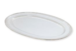 A LARGE OVAL STERLING SILVER SERVING DISH