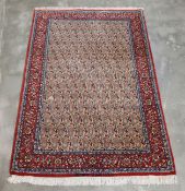 A FINE PERSIAN BOTEH DESIGN ALLOVER WOOL RUG (160 x 108CM)