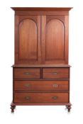 A LARGE ANGLO INDIAN TEAK CABINET