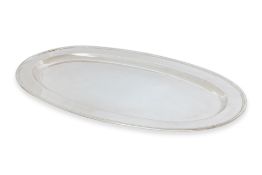 A LARGE OVAL STERLING SILVER SERVING DISH