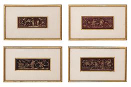 A SET OF FOUR CARVED PANELS