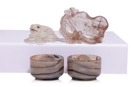 A GROUP OF FOUR HARDSTONE CARVINGS
