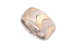 TIFFANY & CO. - A TWO TONE CHEVRON RING