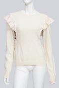 CHLOÉ - A CREAM KNIT JUMPER WITH PEEKABOO CROCHET DETAIL