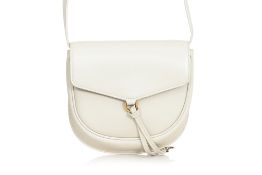 SAINT LAURENT - A WHITE LEATHER 'DATCHA' SHOULDER BAG