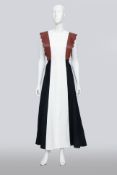 CHLOÉ - A LINEN AND LAMBSKIN DRESS