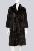 GROSVENOR CANADA FOR HARRODS - A BLACKGLAMA DARK RANCH MINK FUR COAT