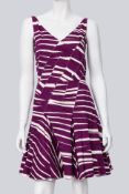 OSCAR DE LA RENTA - A PURPLE STRIPED DRESS