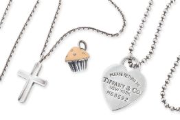 TIFFANY & CO. - TWO NECKLACES AND A CUPCAKE CHARM