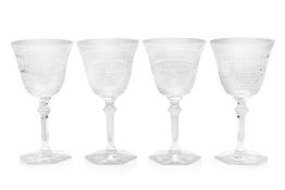 A BACCARAT SET OF FOUR 'DIAMANT EVE' CRYSTAL WINE GLASSES