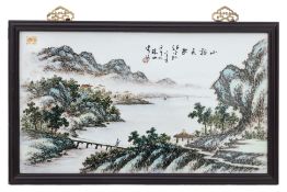 A PORCELAIN LANDSCAPE PANEL