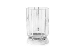 A CHRISTOFLE 'MALMAISON' SILVER PLATE AND CRYSTAL VASE