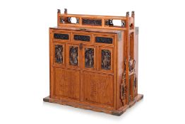 A CHINESE PINE DOWRY CHEST