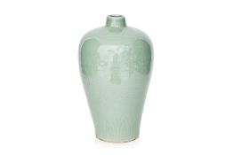 A CELADON-GLAZED MEIPING VASE