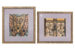 ARTIST UNKNOWN (INDONESIAN, XX/XXI) MASKS (2)