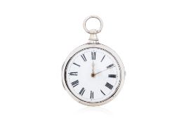 A GEORGE III SILVER PAIR CASED POCKET WATCH