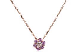 A DIAMOND AND PINK SAPPHIRE NECKLACE BY PONTE VECCHIO