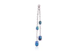 A BLACK OPAL AND DIAMOND PENDANT