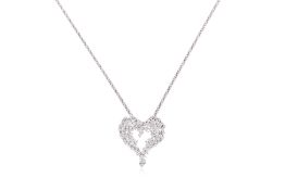A DIAMOND 'HEART' PENDANT NECKLACE