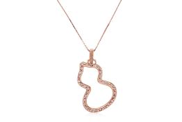 A DIAMOND 'GOURD' PENDANT ON CHAIN