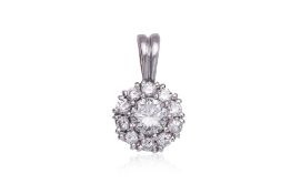A DIAMOND 'CLUSTER' PENDANT