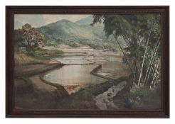 ABDULLAH SURJOSOEBROTO (INDONESIAN, 1878-1941) LANDSCAPE