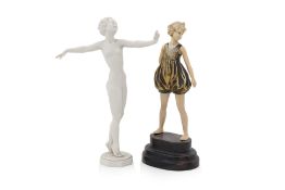 A TWO ART DECO STYLE FIGURES