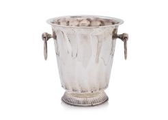 A SILVER PLATED TWIN HANDLED CHAMPAGNE COOLER