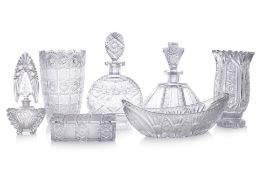 A GROUP OF SEVEN PIECES OF BOHEMIA CUT CRYSTAL