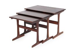 A KAI KRISTIANSEN NEST OF THREE 'VM143' ROSEWOOD SIDE TABLES