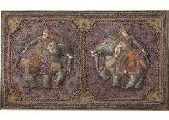 A BURMESE 'KALAGA' EMBROIDERED PANEL