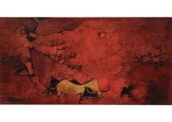 TAY BAK KOI (SINGAPOREAN, 1939-2005) - BUFFALO IN LANDSCAPE