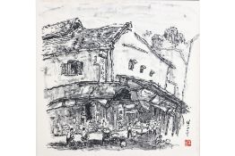 LIM TZE PENG (SINGAPOREAN, 1921-2025) 'CHINATOWN SCENE II'