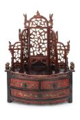 A GILT AND LACQUERED WOOD MINIATURE ALTAR
