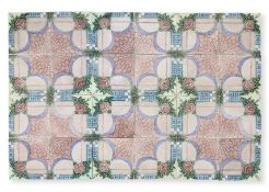 A SET OF 24 ART NOUVEAU STYLE CERAMIC WALL TILES