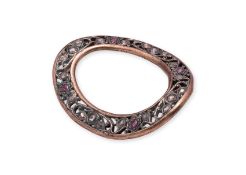 A SILVER-GILT INTAN AND RUBY SET BELT BUCKLE