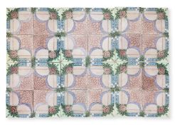 A SET OF 24 ART NOUVEAU STYLE CERAMIC WALL TILES