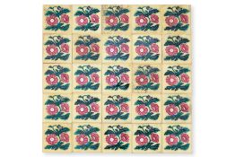 A SET OF 25 ART NOUVEAU STYLE CERAMIC WALL TILES