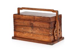 A HUANGHUALI TIERED PICNIC BOX AND COVER, TIHE