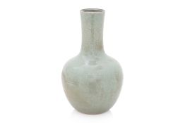 A LARGE CELADON-GLAZED TIANQIUPING VASE