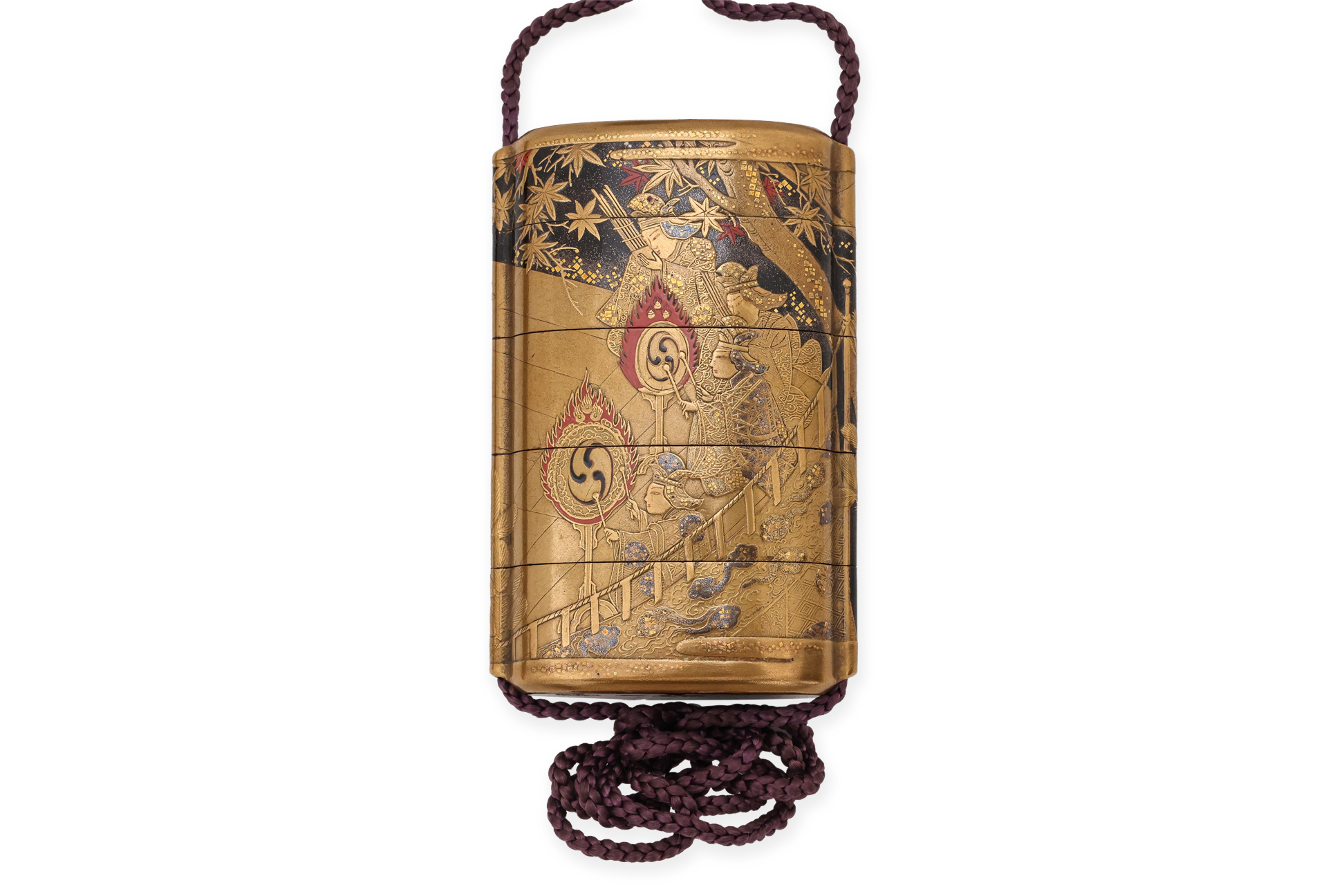 A FOUR-CASE LACQUER INRO, SIGNED KAJIKAWA - Image 3 of 5