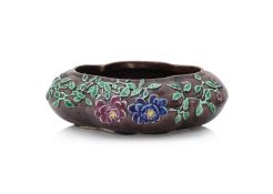 AN AUBERGINE GLAZED BRUSH WASHER